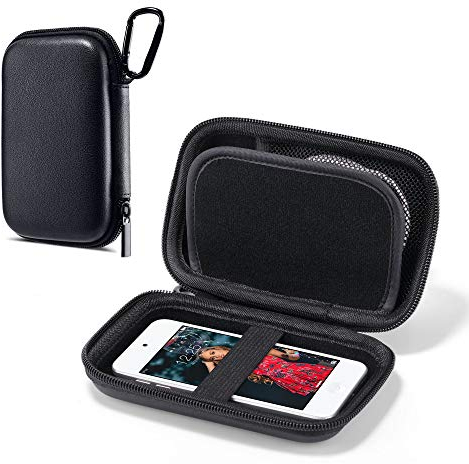 ULAK MP3 Player Case, Hard Travel Case Protective Storage Bag for Bluetooth MP3/MP4/MP5 Players/Earphones/iPod Touch/Mobile Power/USB Cable - Black