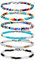 SAVITA Bracelets de cheville perlés faits à la main, perles de verre de bohème colorées bracelets de cheville chaîne réglable cadeaux de fil élastique, Medium, perles de verre, matériau de bande de