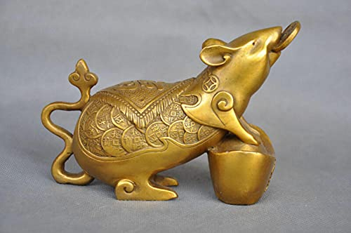 FENGWXINW Statuen Und Skulpturen Statue Dekoration 6 Zoll Sternzeichen Ratte Wie Barren Bronze
