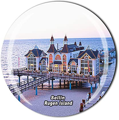 Sellin Rugen Island Mecklenburg-Vorpommern Deutschland Kühlschrankmagnet Kristall Touristen Souvenir Geschenkkollektion Kühlschrank Magnet Aufkleber