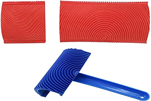 3 pezzi Strumenti per Venature Del Legno,Spatola Effetto Legno Gomma,Rullo Effetto Legno Tampone, Gomma Pennello Murale Texture Effetto Vernice Venatura Strumento