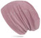 WANSSY® Unisex Beanie Mütze Longbeanie mit Silberbarren Muster Kopfbedeckung (Altrosa)