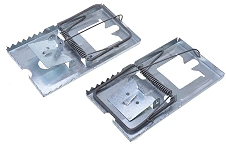 Aqbau® 2 x Rattenfalle Schlagfalle aus Metall Köderfalle