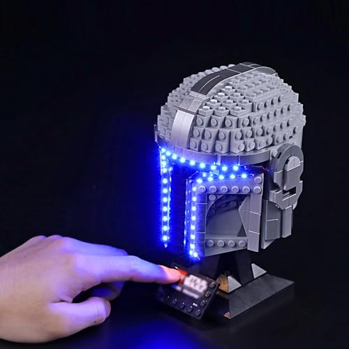 cooldac Licht-Kit Kompatibel mit Lego Star Wars 75328 Der Mandalorian Helm, LEDs Beleuchtungsset Kompatibel mit Lego 75328, Version mit Action Control Version (Hinweis: Packung ohne Baustein)