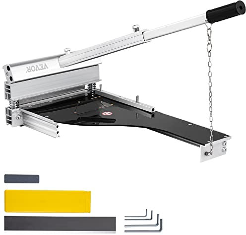 VEVOR Cortador de Pisos Laminados, Longitud de Corte 9 Guillotina para Laminado 38x60x30 cm, Ángulo de Corte 0°-45° Cortador de Suelo Laminado con Mango 69 cm para Hogar y Talleres, Blanco y Negro