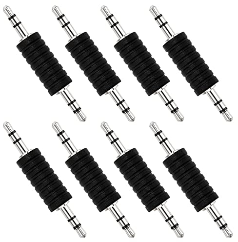KUOQIY 8 Stücke 3.5mm Stecker auf Stecker Stereo Koppler Adapter, 3-Polig 3.5mm Klinke Stecker Audio Adapter, für Kopfhörer zu Bluetooth