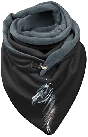 Zilosconcy Loop Schal Damen Winter Schwarz Herren Schal Sommer Schwarz Strickschal Damen Winter Damen Loop Schal Schwarz Damen Winterschal Blau Wolleschal Deckenschal Halstuch Scarf Herbstschal