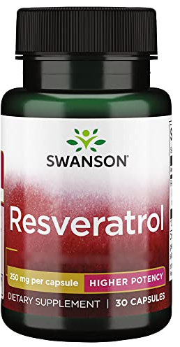 Swanson, Resveratrol, 250mg, 30 Capsules, Haute Dosé, Sans Soja, Sans Gluten, Sans OGM