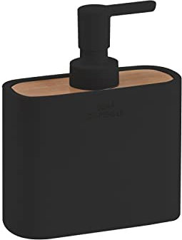 GEDY | Melbourne Dispenser Sapone in Resina Colore Nero, Dimensioni 15,7 x 12,8 x 5,6 cm e Peso 0,498 kg