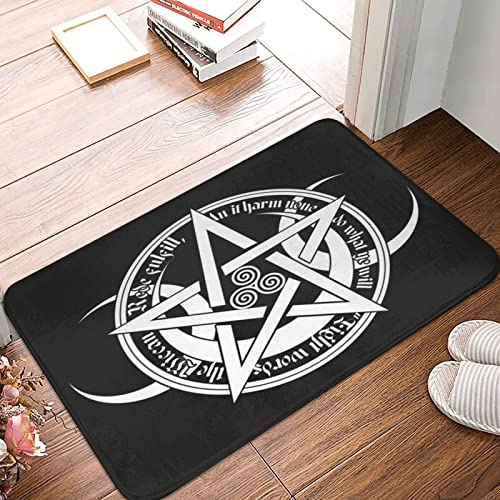 Türvorleger Wicca-Symbol Der Magie Und Der Elemente 40X60Cm Türmatte Waschbar Fussmatte Rutschhemmender Eingangsmatte Für Küche Außen Schlafzimmer