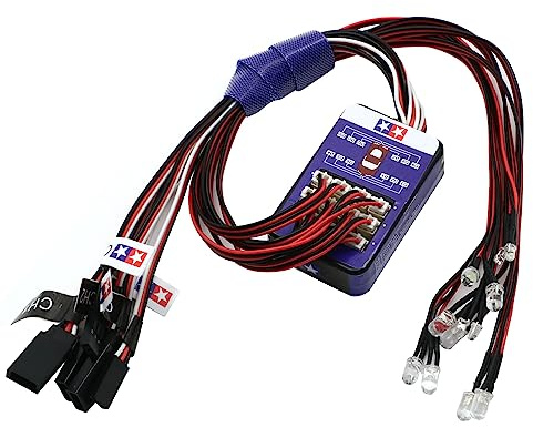Simulation Flash Light 12 LED Lighting Kit Steering Brake for 1/10 Scale Models RC Car Yokomo Tami-ya HSP HPI AXIAL RC4WD TRX (Blue-12LED)