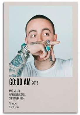 Terp Mac Miller Poster, Wandkunst, Filme und Musik, Poster, Geschenk für Freunde, Schlafzimmer, Wohnzimmer, Dekoration, modern, ästhetisch, 30 x 45 cm, ungerahmt