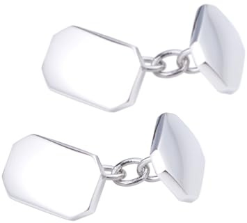 Beydodo Manschettenknöpfe Hemd Edelstahl, Manschettenknopf Herren Rechteck mit Kette Manschettenknöpfe Personalisiert Silber Cufflinks Shirts for Men