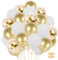 62 Palloncini Oro e Bianco, Kit Palloncini Decorazion Compleanno, Set Palloncini Trasparenti Bianchi Perlato Oro, Palloncini Battesimo Bimba, Elio Palloncini Matrimonio Sposi Baby Shower Comunione