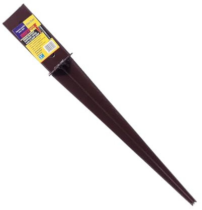 10 x Fence Post Holder Garden Arch Fruit Cage Support Drive Down Spike Pre-Drilled Brown for 50mm x 50mm posts, 450mm Spike Pre-Drilled (2 x 18) Eliza Tinsley Swiftpost, Pack of 10