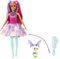 Barbie A Touch of Magic EIN verborgener Zauber Puppe und Accessoires, Glyph-Puppe in Fantasy-Outfit, Haustier, Leine und Styling-Accessoires, JCW50