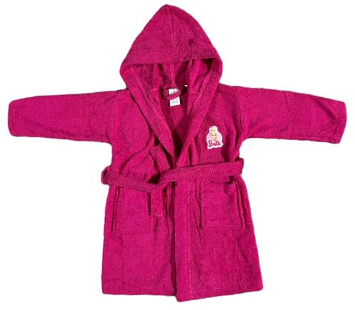 Accappatoio in spugna 100% cotone Barbie accappatoio con cappuccio e cintura per bambini