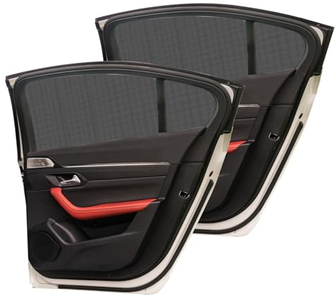 Landrain 2 Stück Fliegengitter Insektenschutz Autofenster mit UV Schutz, Sonnenschutz Auto Baby, Sichtschutz Fenster