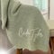 HERSTL Individuelle Handgefertigte Strickdecke Aus Baumwolle, Personalisiert, Bestickter Name, Baby Junge, Baby Mädchen, Weiche Decke, Babyparty, Atmungsaktive Kinderwagendecke(Bean Green)
