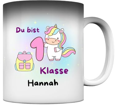 Taza personalizada con diseño de unicornio para el comienzo de la escuela