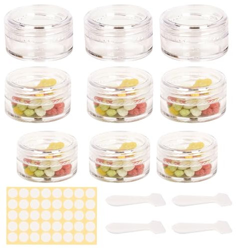 Lot de 6 maquillage vides en plastique avec couvercles et pots à échantillons et pots de crème de voyage (couleur transparente/6 pièces de 20 ml, 3 pièces de 10 ml)