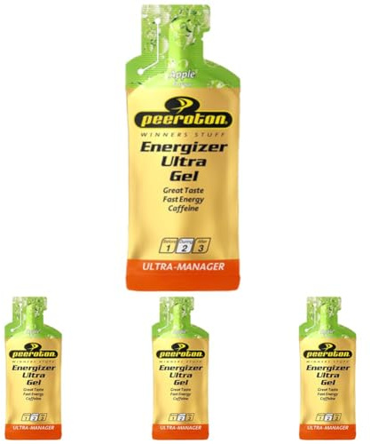 Peeroton Energizer Ultra Gel Apple - Isotonic Energy Gel für maximale Ausdauer mit 26.5 g Kohlenhydraten, wirkt nach 2-5 Minuten, Power Gel - leicht verdaulich und bekömmlich, 40 ml (4er Pack)