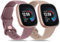 AK 2 Pack Bracelet pour Fitbit Versa 4/Sense 2/Fitibit Versa 3/Sense pour Femmes Hommes,Bracelet de Remplacement Réglable pour Fitbit Versa 4/Sense 2/Versa 3/Sense (Thé au Lait/Fumée Violette, Large)