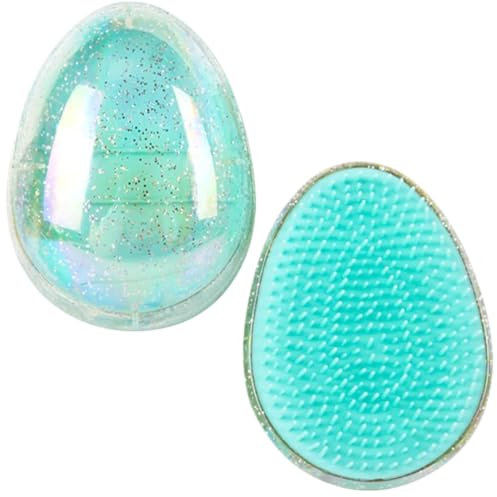 Grüner eiförmiger Kamm, 8,5 x 6,5 x 4 cm, Beauty Entwirrbürste Einhorn ohne Griff Trendiges Design, haarbürste ohne ziepen, schmerzfreies Bürsten für alle Haartypen Ideal