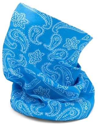 MAPIMANIA - Multifunktionaler Schlauchschal Ultraleicht für jede Art von Sport, Nackenband Herren Damen, Sturmhaube, Sommerhaube, Paisley Hellblau, One size