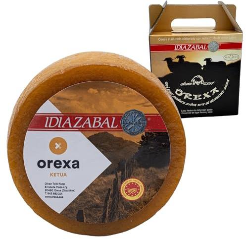 THE BASQUE gourmet – Schafskäse aus Rohmilch – Spanischer Käse aus dem Baskenland (D.O. Idiazabal) – Gereift & Geräuchert – Geschenkbox mit Griff – Handwerklich hergestellt (1,2 Kg, geräuchert)