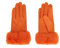 QUEEN HELENA Winterhandschuhe aus Wildleder mit weichem Fell, warm, elegant, für Damen G03-1, Orange, Einheitsgröße