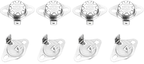QUARKZMAN 8 Stück Thermoschalter 125°C Geschlossen 250V 16A Temperaturschalter Thermostat KSD301 Bimetall Thermoschutz für Mikrowellen, Backöfen, Kaffeemaschinen