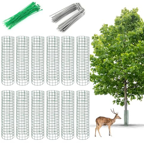 UCandy 6 Pack Plant Protector from Animals,17'' x 13'' Metal Wire Mesh Garden Plant Cages for Outdoor Gardening,Rabbits Chickens Ducks, for Vegetables, Flowers, Shrubs, Plant Protectors from Deer