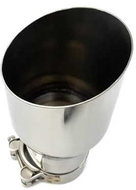 Edelstahl Auspuff Endrohr 1 Stück Universal-Edelstahl-Universalauto-Auspuffrohr, Auspuffrohr, geschweißtes Rohr, mehrere Größen Auspuff Endrohr Auspuffblende(70MM IN-101MM Out)