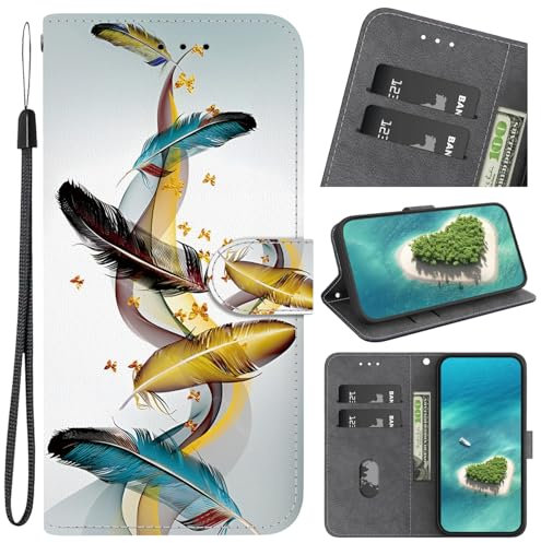 Ucikov Case for Apple iPhone 13 Mini, Leather Flip Case with Animal or Flower or Butterfly Design Shockproof Purse for Apple iPhone 13 Mini, Colourful -1