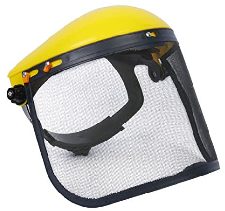 DAGLLGEW Mesh Safety Visor Vollgesichtsschildschutz Helm Brow -Guard für Forstrasen -Mäher gelbe Mesh Sicherheit Visier Visor