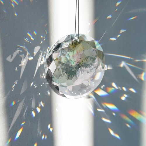 75mm Bauhinia Sonnenfänger Facettierte Kristalle, Suncatcher Große Fensterprismen, Sonnenfänger Ornament, Regenbogenmacher, Kronleuchter, Kristallanhänger