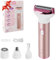 Pluxy Epil Pro 3.0 Women Face Epilator, 4-in-1 Portable Design Facial Epilator, Rechargeable Facial Hair Removal for Women & Men, Waterproof Facial Shaver for Face, Ears, Nose, Eyebrow, Body