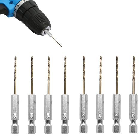 8PCS Hex Drill Bit Set Pilot Drill Bits 2mm Hex Drill Bits High-Speed Steel, Twist Drill Bit for Wood Metal Plastic, for Versatile Drilling in Various Applications (2mm)