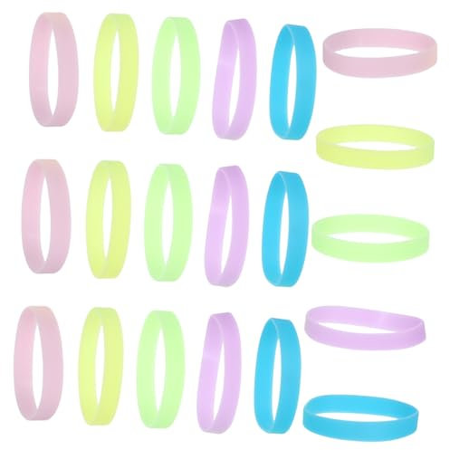 LRXIYODE 25 Braccialetti in Silicone: Braccialetti in Gomma Fosforescenti, Luminosi Al Neon, Elastici Colorati - Per, Concerti,