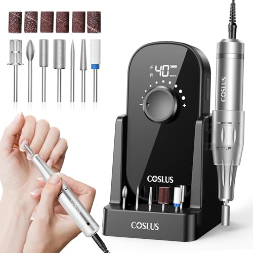 COSLUS E51 Ponceuse Pour Ongles Professionnelle 40000 RPM Rechargeable