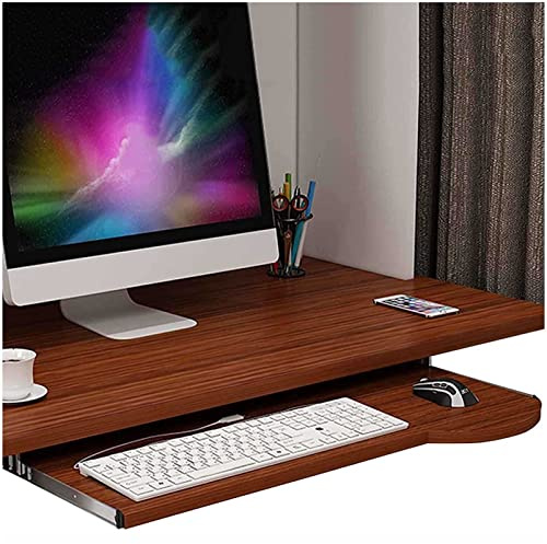 Tastaturablage, Mit höhenverstellbarer Unterstützung, Tastaturschublade aus Holz unter dem Schreibtisch, Erweiterung for Büroschreibtisch, Ablage for Tastatur und Maushalter(Sleeve Wood,60*26cm)