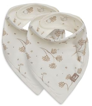 Jollein Bib Bandanas Baby – Bandana – Leafy Dreams – 2-Pack – 100% Cotton – with Press Stud – Baby Bib – Bib Bandana