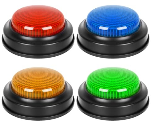 Spielshow Antwort Buzzer Set – 4er Set Interaktiver Summer Mit Sound Für Kinder & Party, Ideal Für Quiz & Spielabende