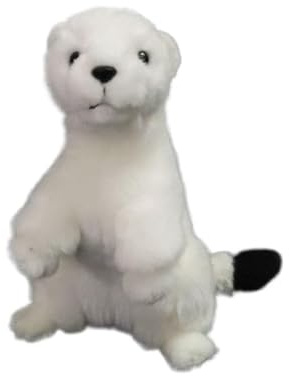 SMJWH Niedliches weißes Hermelin-Plüschtier, Stofftier, realistische Hermelin-Kuschelpuppe, Geschenk for, Jungen und Mädchen, Heimdekoration