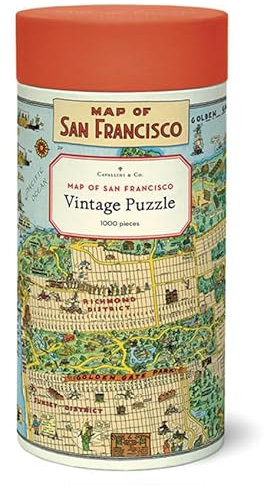 Cavallini Puzzle mit 1000 Teilen, Karte von San Francisco (PZL/SFMAP)