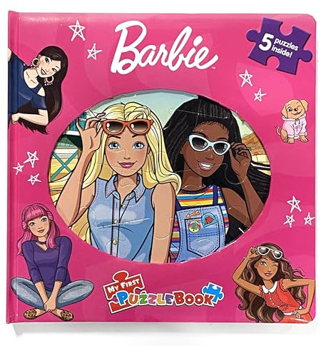 Barbie My First Puzzle Book - Jigsaw Puzzles for kids, 10-page board book, 5 puzzles to enjoy