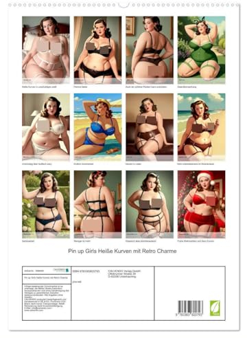 Pin up Girls Heiße Kurven mit Retro Charme (hochwertiger Premium Wandkalender 2025 DIN A2 hoch), Kunstdruck in Hochglanz: Tauchen Sie ein in die Welt ... exquisiten Pin-Up-Kalender. (CALVENDO Erotik)