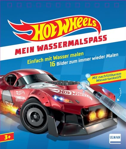 Mein Wassermalspaß - Hot Wheels: Einfach mit Wasser malen - Hot Wheels-Malbuch mit 16 Bildern, die sich beim Kontakt mit Wasser bunt färben + viele ... mit nachfüllbarem Wassermalstift, ab 3 Jahren