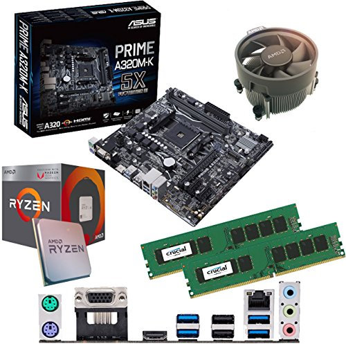 Ryzen 7 5700G 3.8Ghz (Turbo 4.6Ghz) 8 Core 16 Thread CPU, Prime A520M-K Motherboard & 32GB 3000Mhz DDR4 RAM Pre-Built Bundle